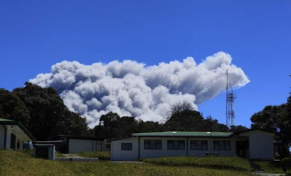 Ash rises over Turrialba volcano, as seen from San Gerardo de Irazu near Turrialba