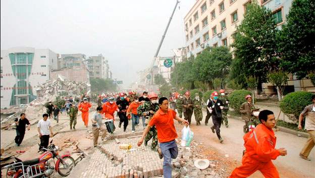 Китай землетрясение