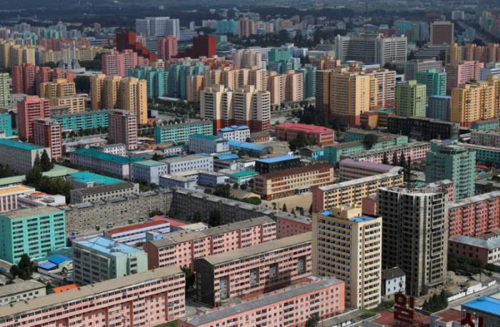 Жилой район в Пхеньяне, Северная Корея.