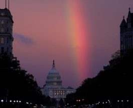 Вечерняя радуга над Капитолием США