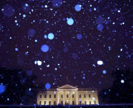 Снег падает на Белый дом
