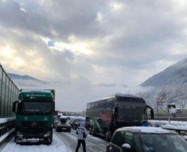 Италия пробка снег