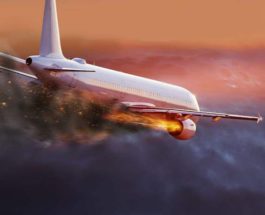 самолет загорелся