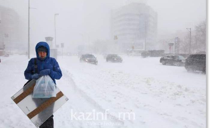 Казахстан, снег, Нур-Султан,