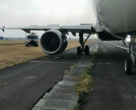 Delta Airbus A319, Мексика, взлет,
